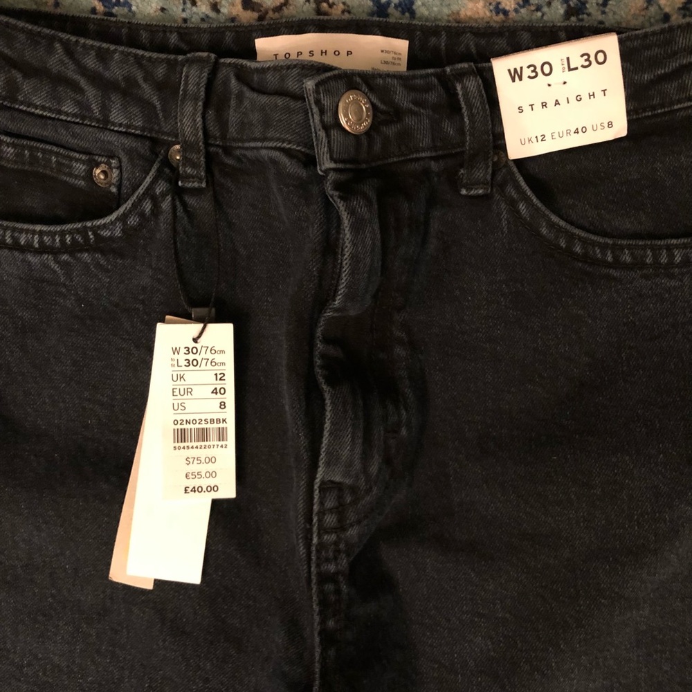 NWT Topshop highwaisted straight leg jeans!